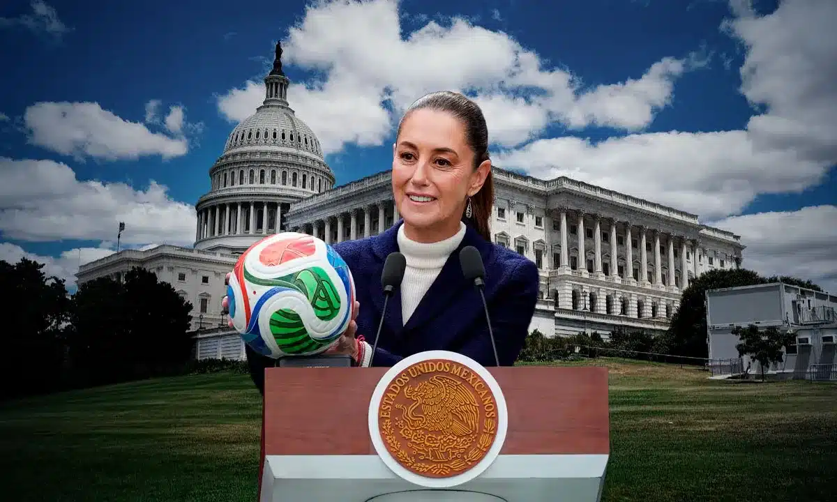 Claudia Sheinbaum en Washington para el sorteo del Mundial 2026