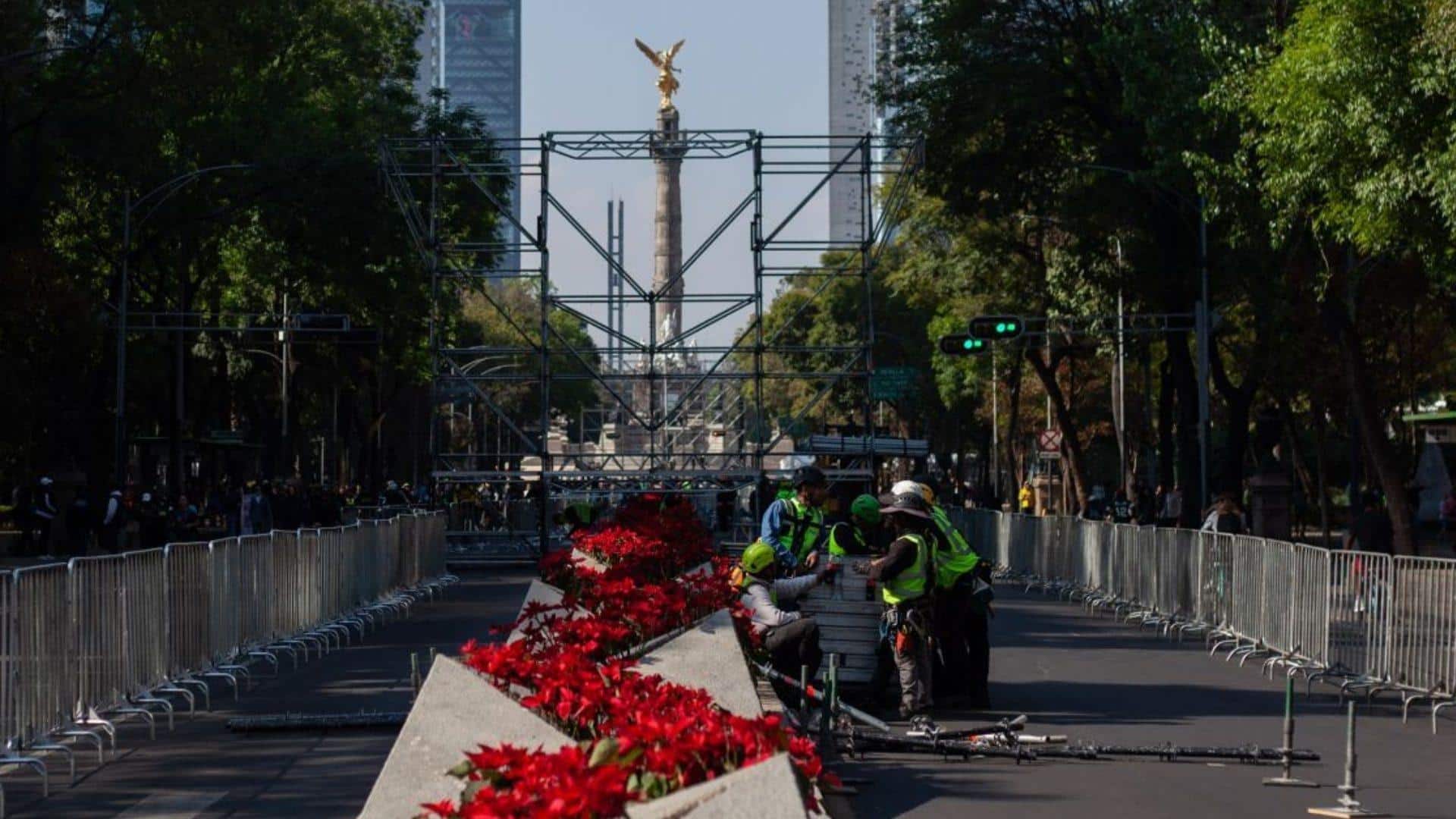 Montaje por festejos de Año Nuevo en Paseo de la Reforma: Cierres viales
