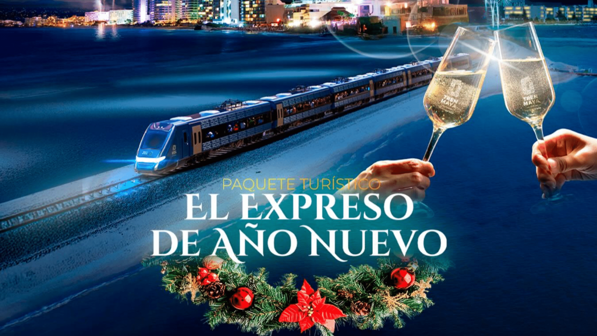 Tren Maya celebra el Año Nuevo a bordo de su primer expreso de larga distancia