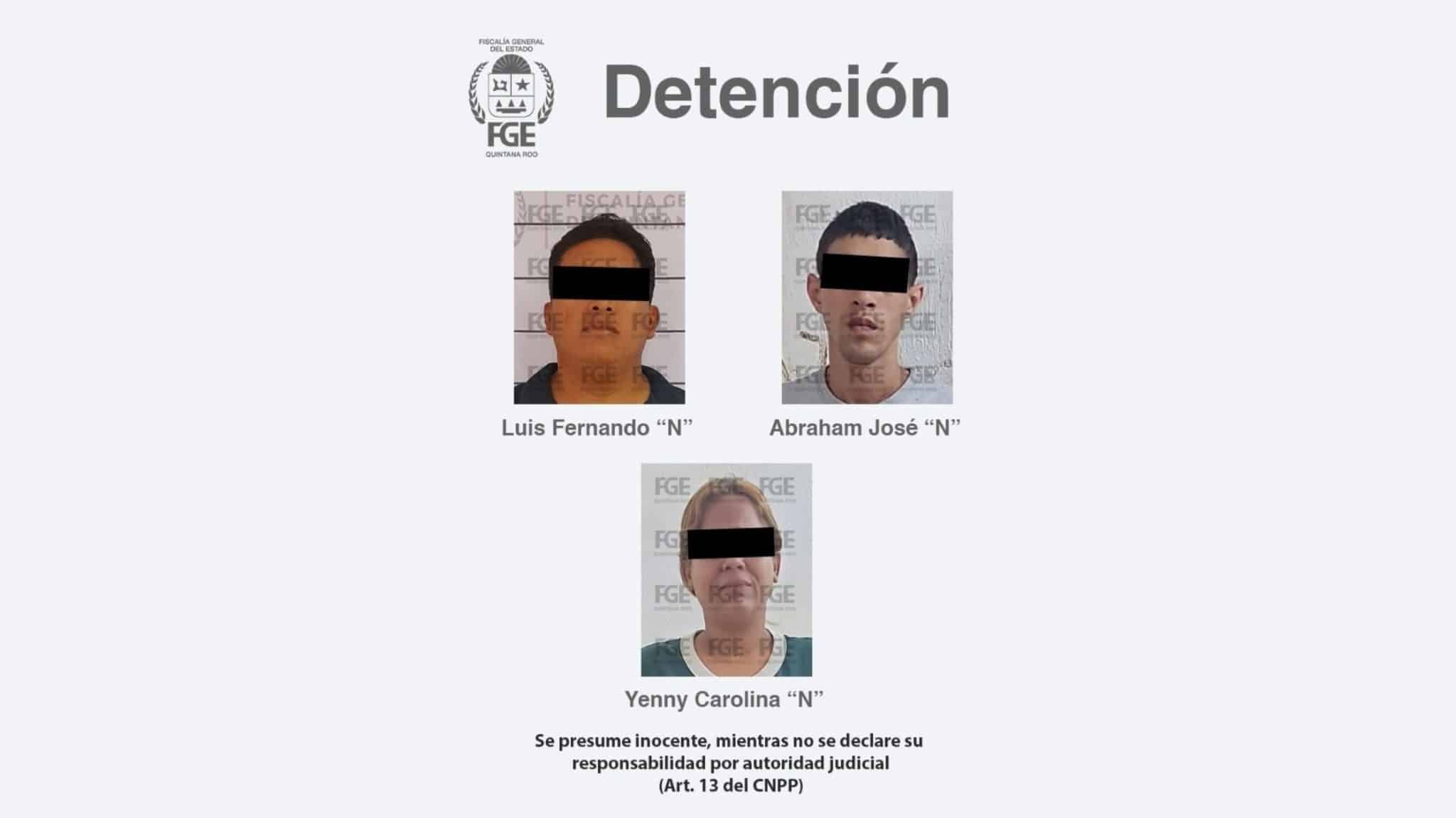 Captura FGE Quintana Roo a tres personas por narcomenudeo en Othón P. Blanco