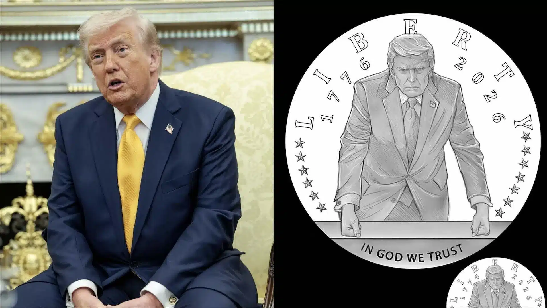 Moneda Trump: aprueban diseño de oro por 250 aniversario