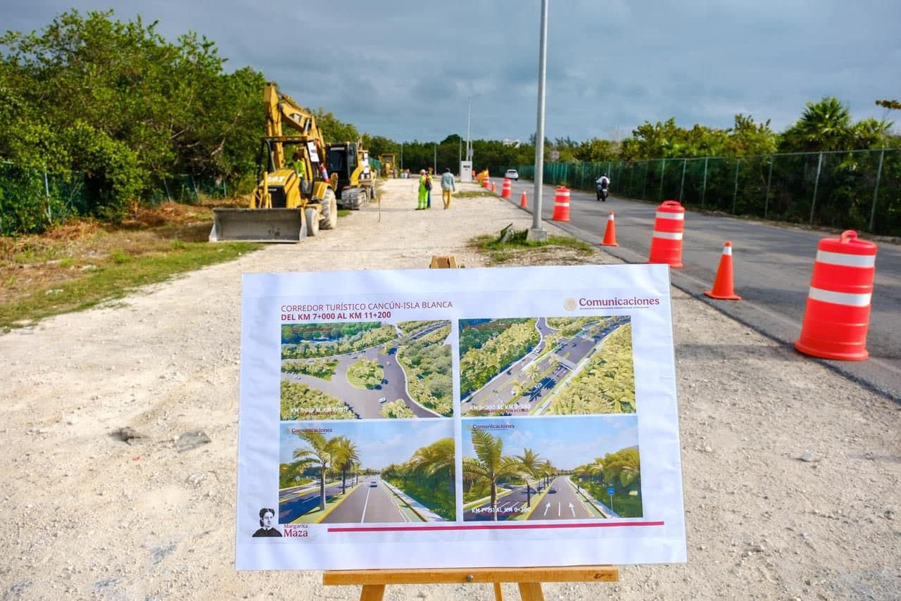 Inician obras en la carretera hacia Isla Blanca Inician obras en la carretera hacia Isla Blanca