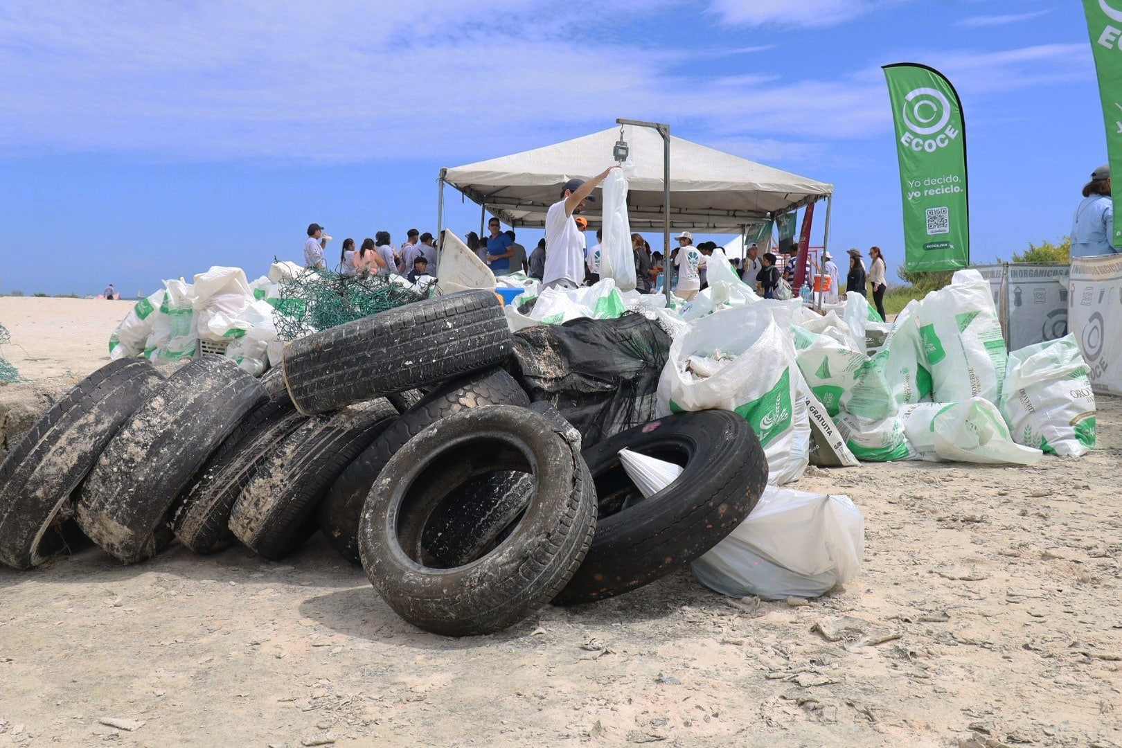 Recogen 816 kilos de basura en playas de Progreso