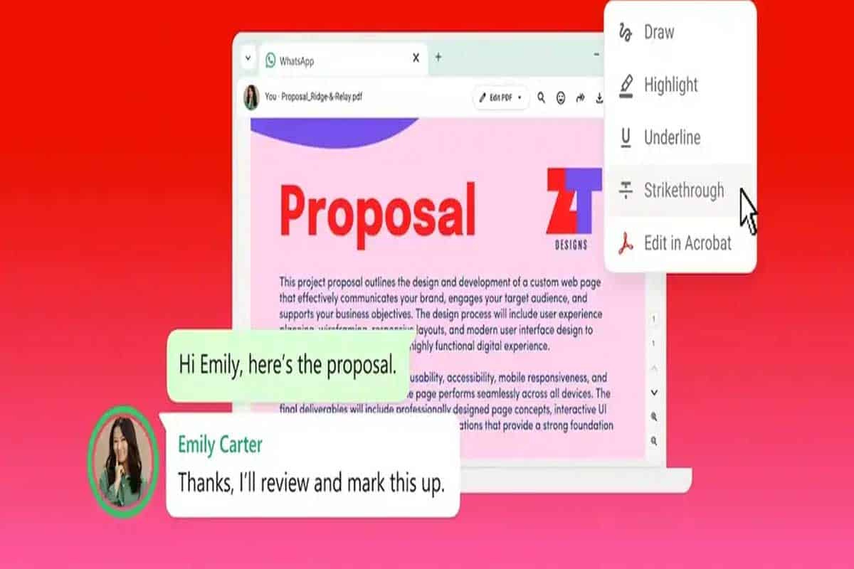 WhatsApp integra PDF con Adobe y cambia lectura en chats