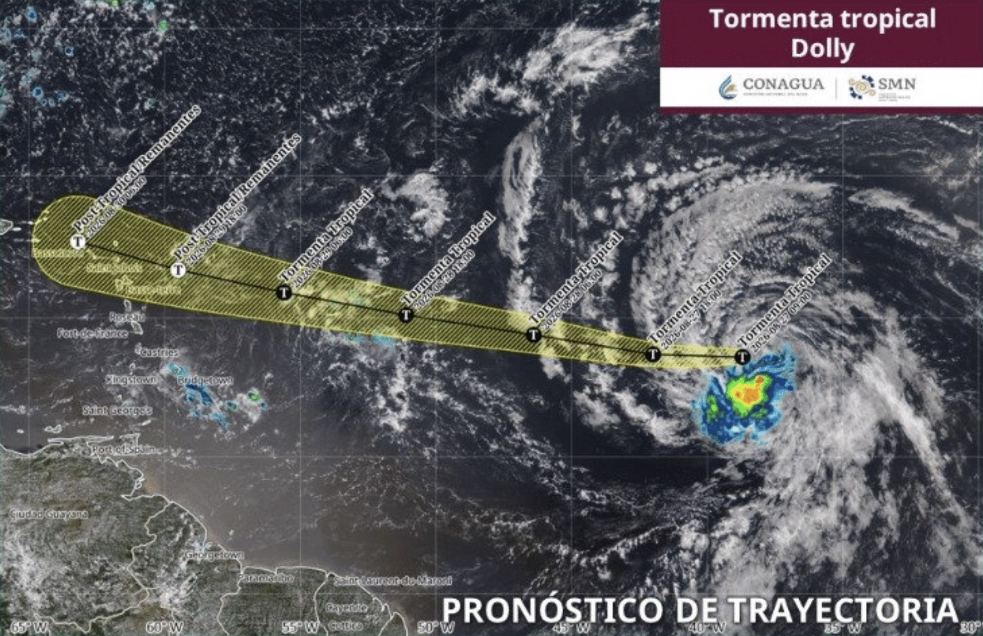 Tormenta 'Dolly' se forma en el Atlántico