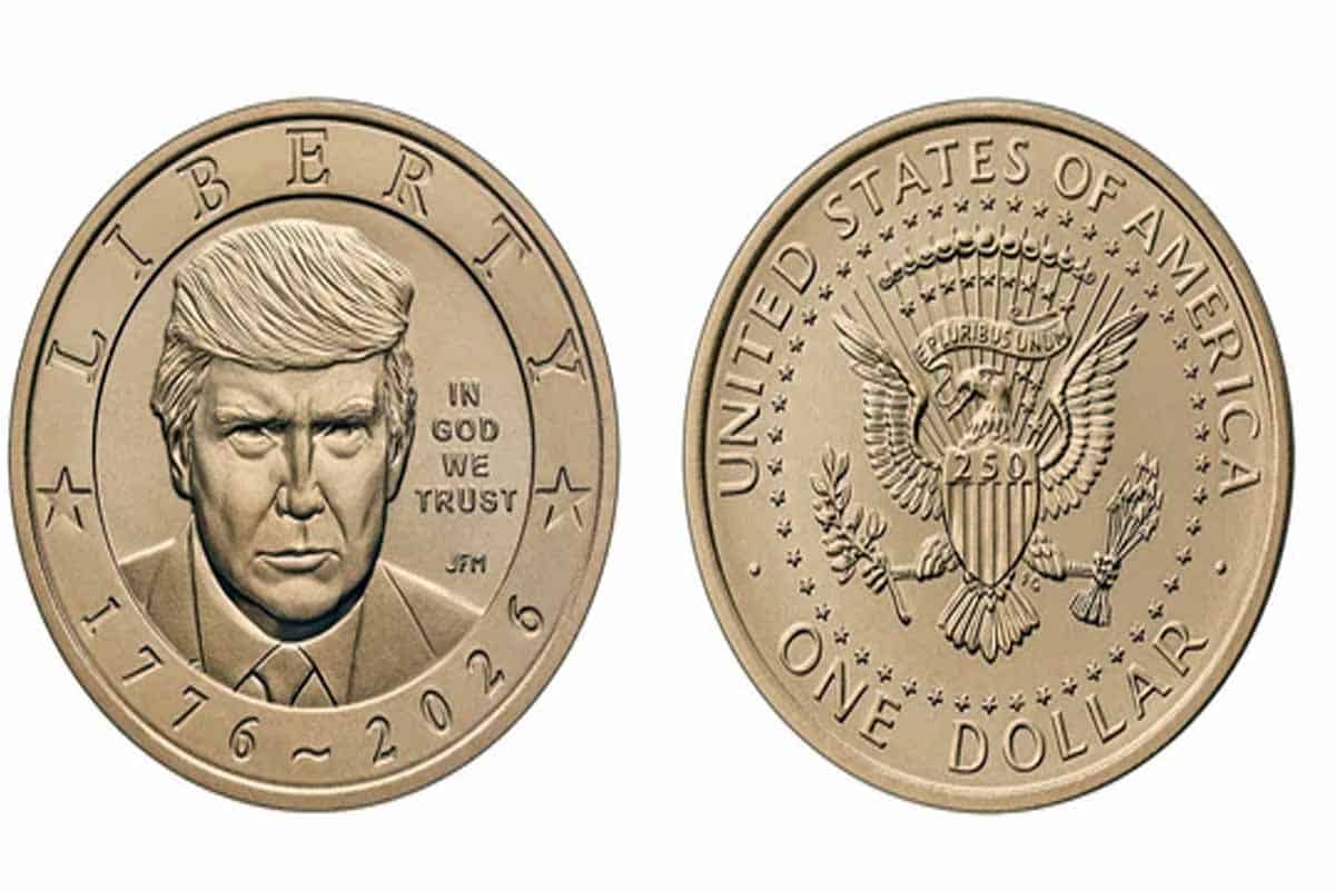 Trump aparece en moneda de 1 dólar por aniversario de EU